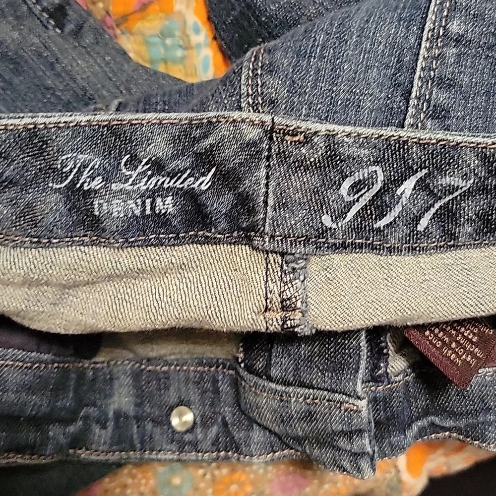 The Limited Denim 917 Trouser jean sz 8S short cotton blend medium wash wide leg - Picture 10 of 10